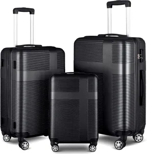 HOUAGI Luggage Sets Hardshell 3pcs Clearance Luggage Hardside Lightweight Suitcase Sets Spinner Wheels TSA Lock 20in/24in/28in