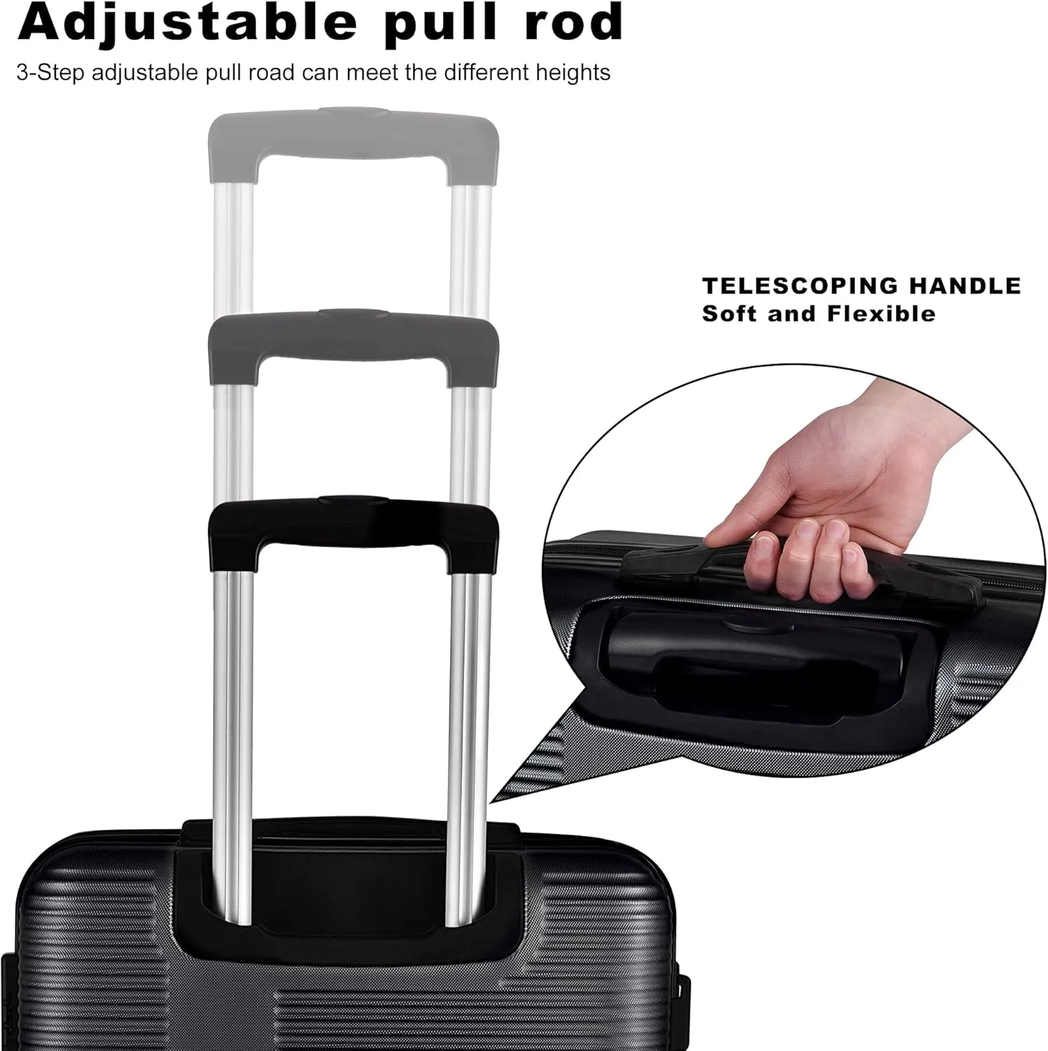 HOUAGI Luggage Sets Hardshell 3pcs Clearance Luggage Hardside Lightweight Suitcase Sets Spinner Wheels TSA Lock 20in/24in/28in