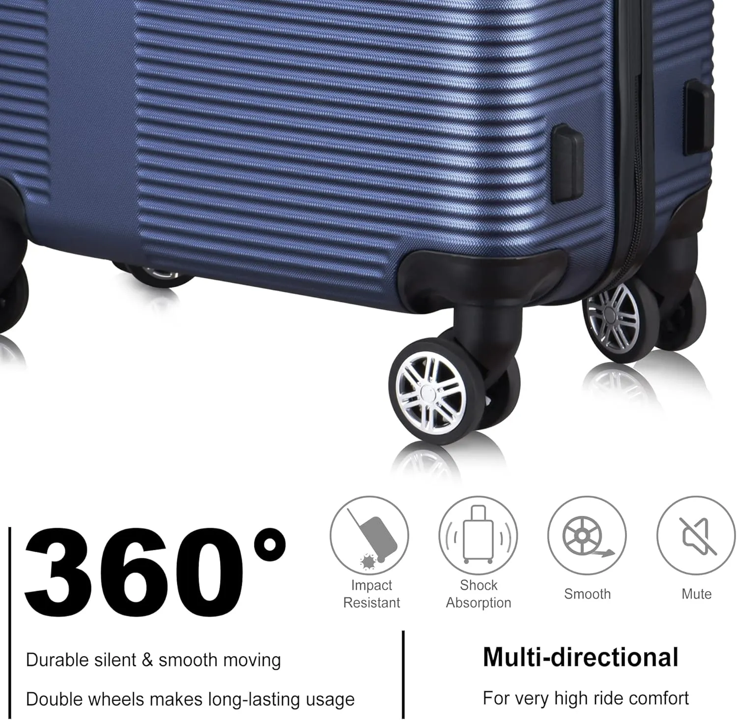 HOUAGI Luggage Sets Hardshell 3pcs Clearance Luggage Hardside Lightweight Suitcase Sets Spinner Wheels TSA Lock 20in/24in/28in