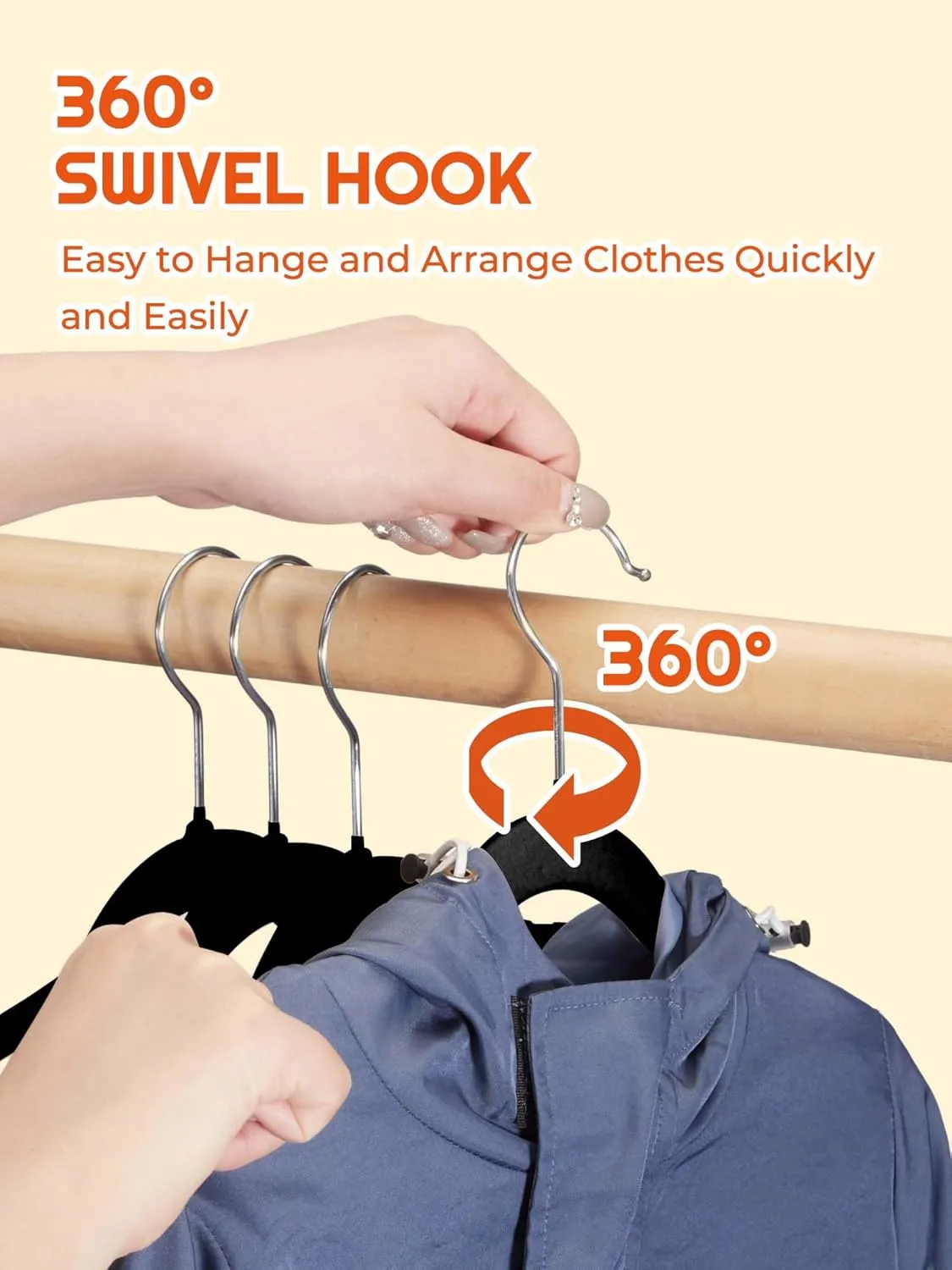 HOUSE DAY 14 Inch Kids Velvet Hangers 50 Pack, Durable Big Kid Hangers for Youth, Teen, Non Slip Kids Felt Hanger, Cute Childrens Hanger for Closet, Black