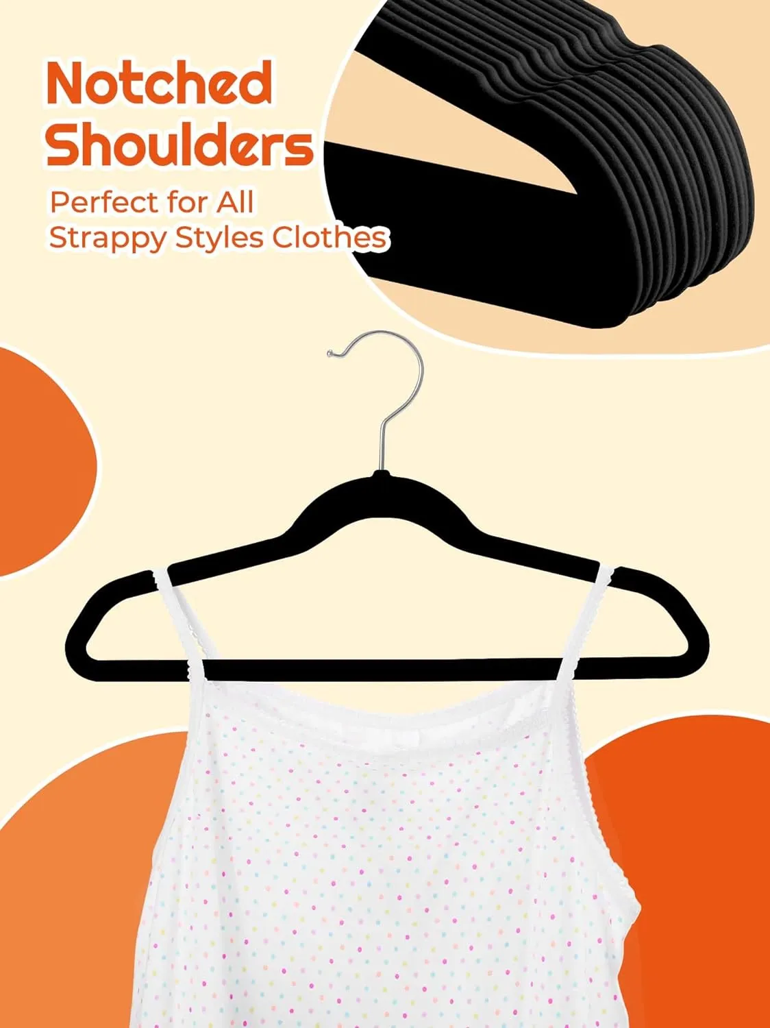 HOUSE DAY 14 Inch Kids Velvet Hangers 50 Pack, Durable Big Kid Hangers for Youth, Teen, Non Slip Kids Felt Hanger, Cute Childrens Hanger for Closet, Black
