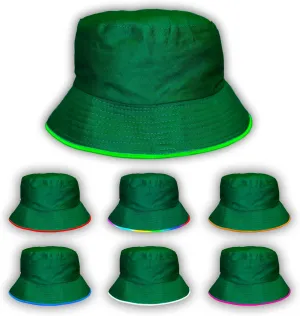 House Of Rave LED Bucket Hat - Neon Rave Accessory & Festival Outfit - Light Up Rave Bucket Hat for Men, Women