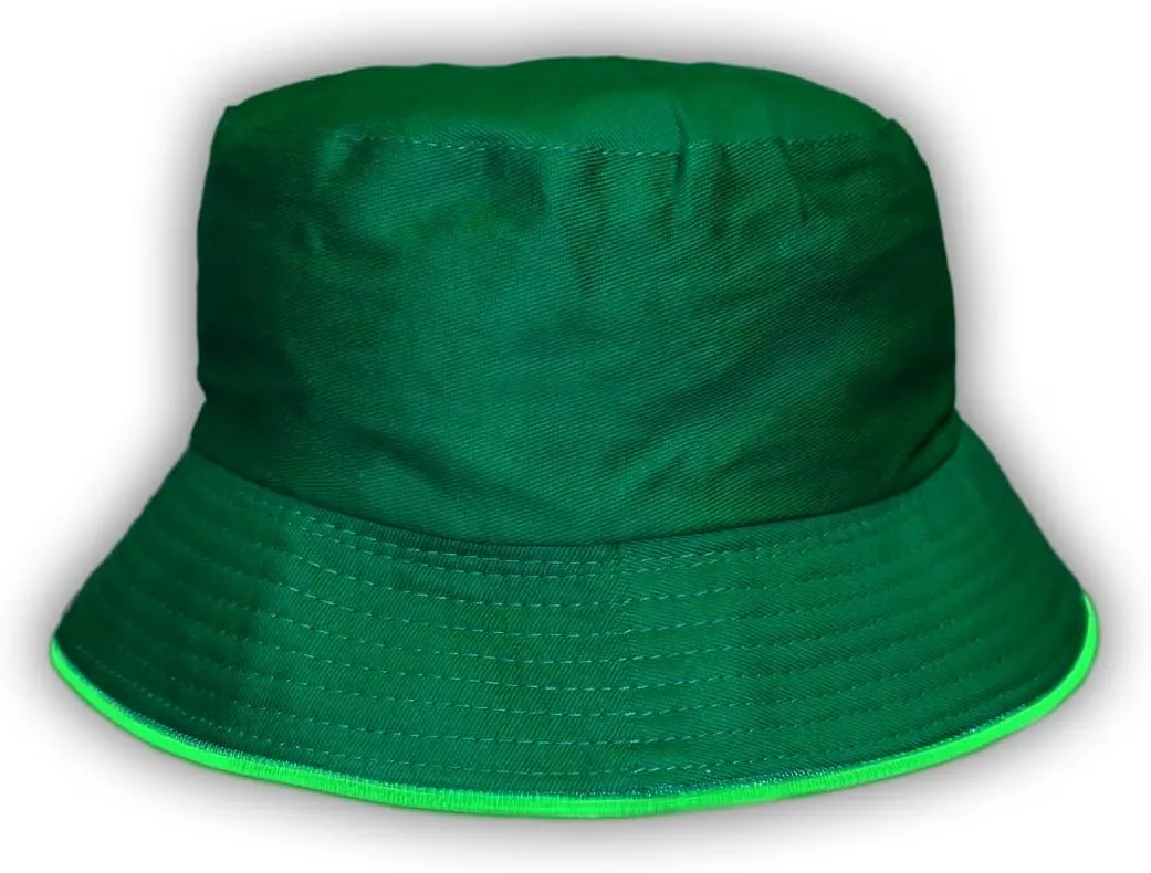 House Of Rave LED Bucket Hat - Neon Rave Accessory & Festival Outfit - Light Up Rave Bucket Hat for Men, Women