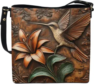 HUGS IDEA Boho Bags for Women Leather Handbag Shoulder Bucket Crossbody Purse