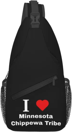I Love Minnesota Chippewa Tribe Crossbody Bags For Women Men Chest Backpack Gym Shoulder Bag Travel Outdoor Sports Casual Crossbody Bags