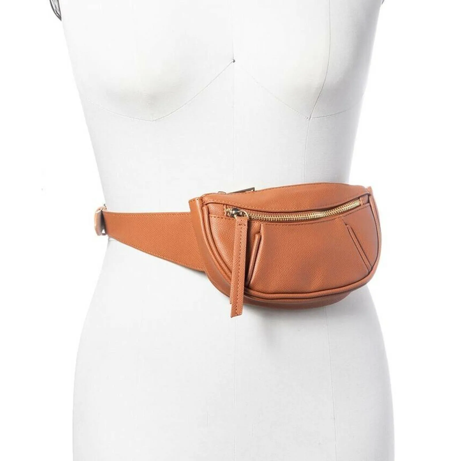 INC International Concepts Pebbled Fanny Pack Cognac, Adjustable
