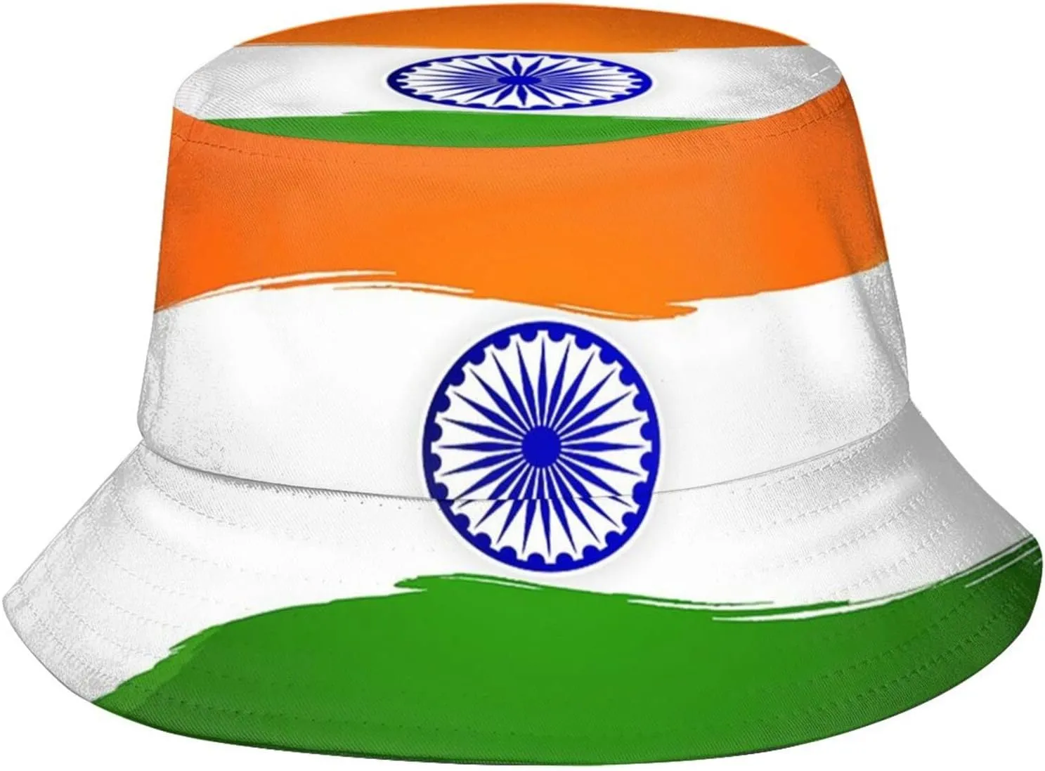 India Flag Indian Bucket Hat Packable Sun Protection Wide Brim Hats Outdoor Summer Travel Fisherman Hats for Men Women