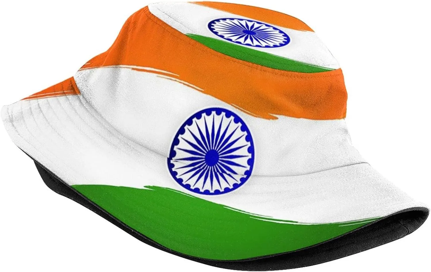 India Flag Indian Bucket Hat Packable Sun Protection Wide Brim Hats Outdoor Summer Travel Fisherman Hats for Men Women