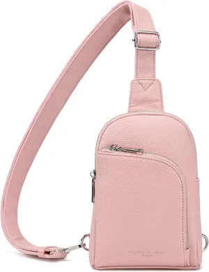 INICAT RFID Blocking Sling Bag Leather Crossbody Bags for Women Fanny Pack Cross Body for Woman Chest Bag for Travel 1.9L