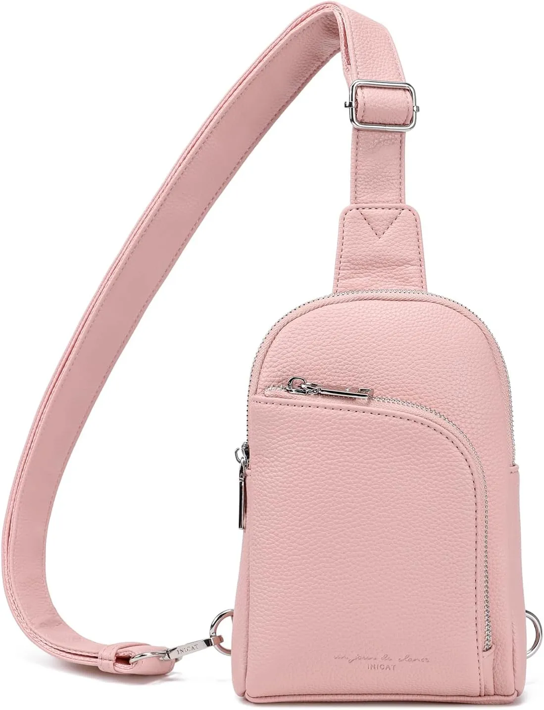 INICAT RFID Blocking Sling Bag Leather Crossbody Bags for Women Fanny Pack Cross Body for Woman Chest Bag for Travel 1.9L