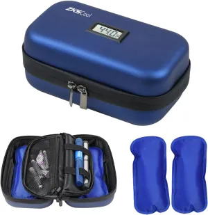 Insulin Cooler Travel Case with Temperature Display TSA Approved Portable Diabetic Insulin Cooler Thermometer Bag, Refrigerated Medicine Reusable Bag, EVA Waterproof Large Capacity
