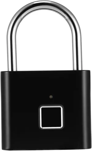 Intelligent Fingerprint Password Hanging Lock Secure Luggage Lock for Travel Cabinet Suitcase Black Fingerprints Easy Password Setting Multi Purpose Use