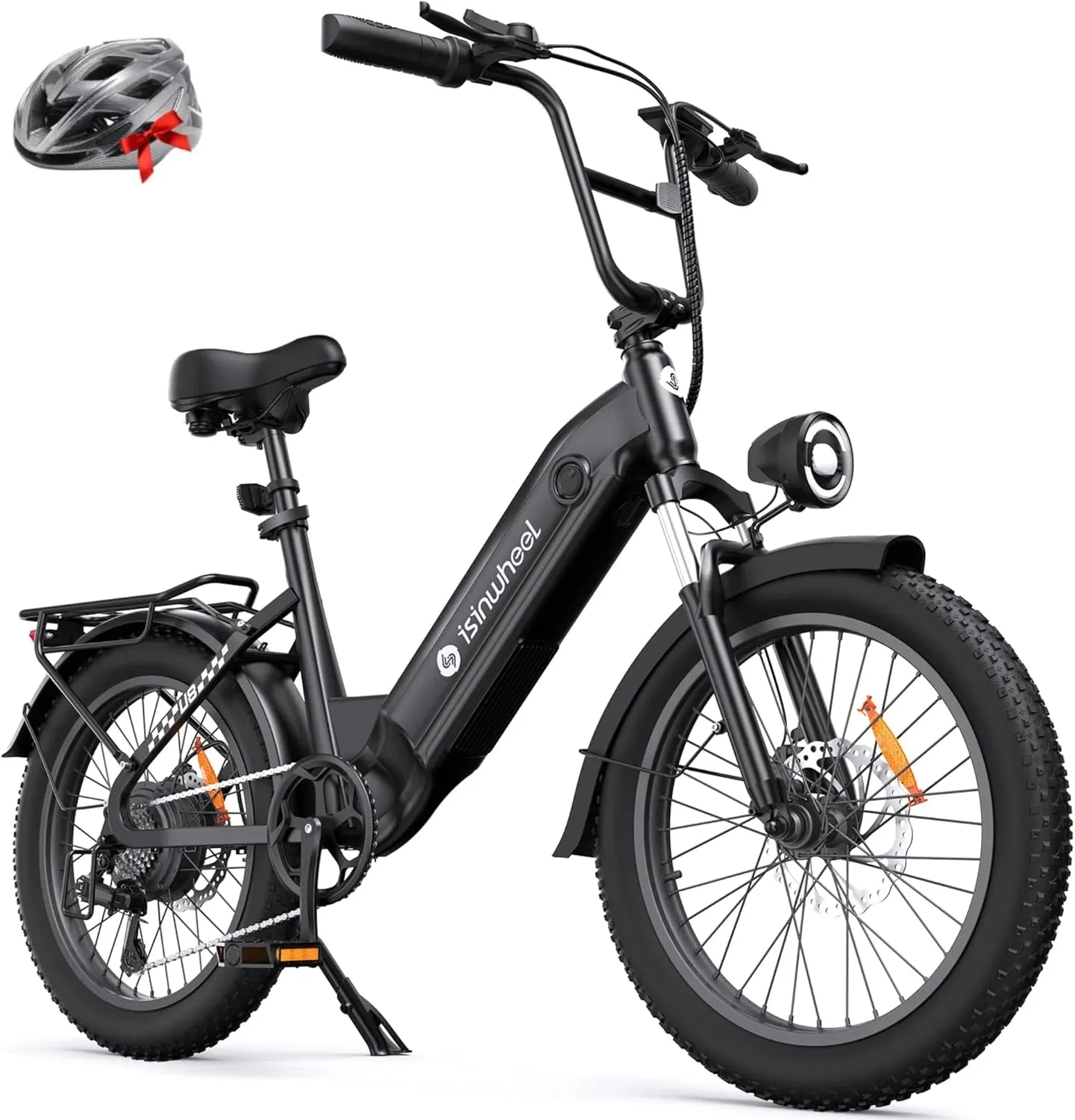isinwheel U8 Electric Bike for Adults,1000W Peak Motor Ebike,Max 20/28MPH 75-105Miles Range Electric Bicycle,48V 13AH/18AH Battery Commuting 20" Step Thru Fat Tire Ebikes for Adults,7 Speed Gearing