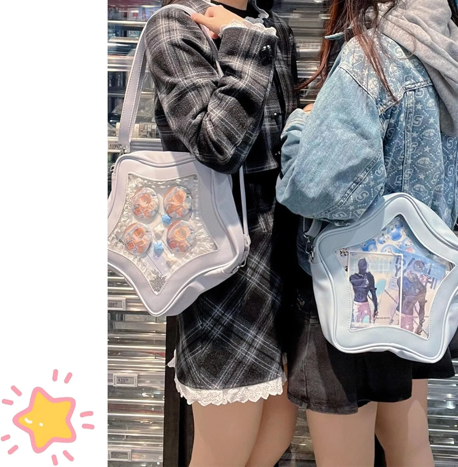 Ita Bag, Kawaii Star-Shaped Backpack – Large Capacity, Waterproof, Lightweight, Cross-body Bag (Pink)