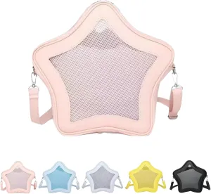Ita Bag, Kawaii Star-Shaped Backpack – Large Capacity, Waterproof, Lightweight, Cross-body Bag (Pink)