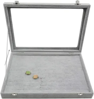 Jewellery Box Jewelry Box Organizer Jewelry Box with Clear Lid Ice Velvet Jewelry Storage Box Glass Jewelry Display Case Store Showcase Box Gifts for Girls Women Jewelry Organizer jewellery box (Jewel