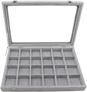 Jewellery Box Jewelry Box Organizer Jewelry Box with Clear Lid Ice Velvet Jewelry Storage Box Glass Jewelry Display Case Store Showcase Box Gifts for Girls Women Jewelry Organizer jewellery box (Jewel