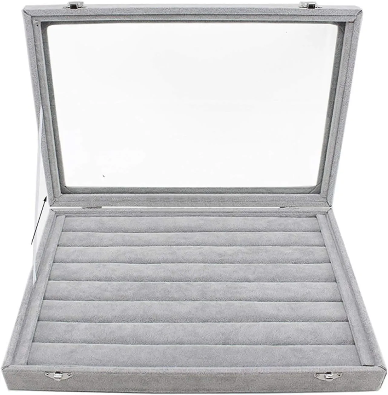Jewellery Box Jewelry Box Organizer Jewelry Box with Clear Lid Ice Velvet Jewelry Storage Box Glass Jewelry Display Case Store Showcase Box Gifts for Girls Women Jewelry Organizer jewellery box (Jewel