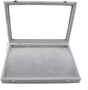 Jewellery Box Jewelry Box Organizer Jewelry Box with Clear Lid Ice Velvet Jewelry Storage Box Glass Jewelry Display Case Store Showcase Box Gifts for Girls Women Jewelry Organizer jewellery box (Jewel