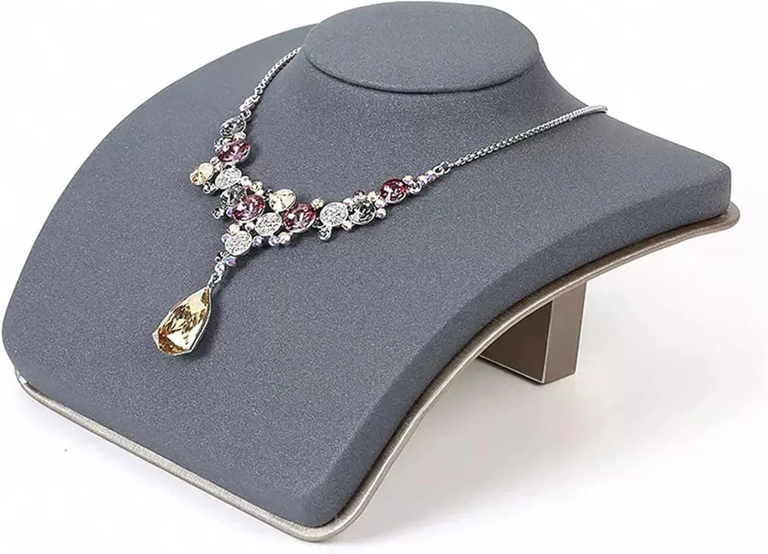 Jewelry Organizer Necklace Bust Display Jewelry Display Necklace Chain Jewelry Bust Display Stand for Store Display Showcase Grey Velvet Jo Stand