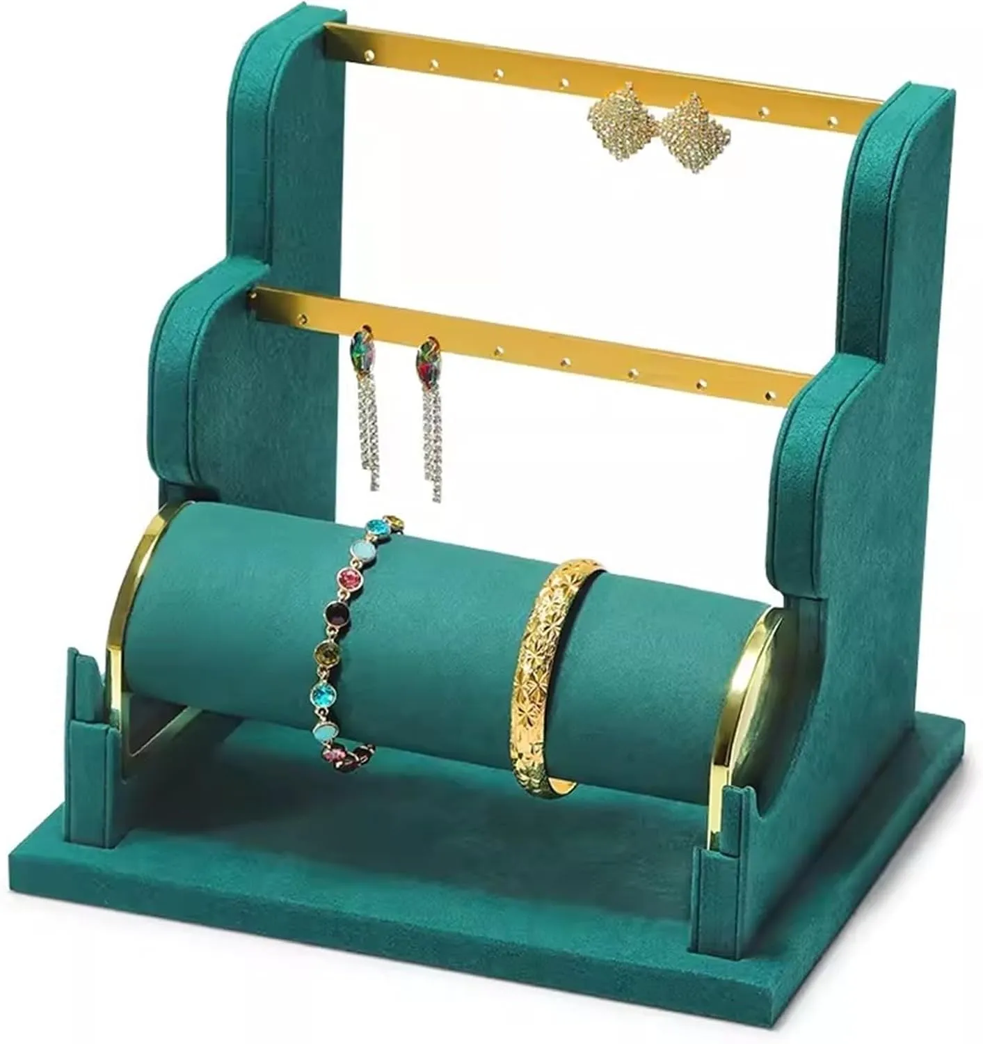 jewelry rack Earring Display Holder, Velvet Jewelry Display Stand, Detachable Bracelet Display Organizer Stand, Jewelry Holder for Watch Display Jewelry Holder (Color : E, Grey