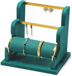 jewelry rack Earring Display Holder, Velvet Jewelry Display Stand, Detachable Bracelet Display Organizer Stand, Jewelry Holder for Watch Display Jewelry Holder (Color : E, Grey