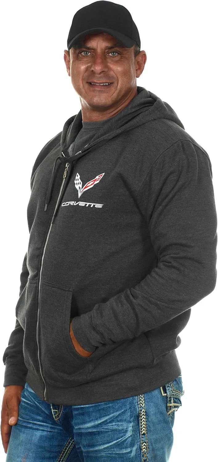 JH DESIGN GROUP Men’s Chevy Corvette Hoodies Pullover & Zip Up Sweatshirts in 6 Styles