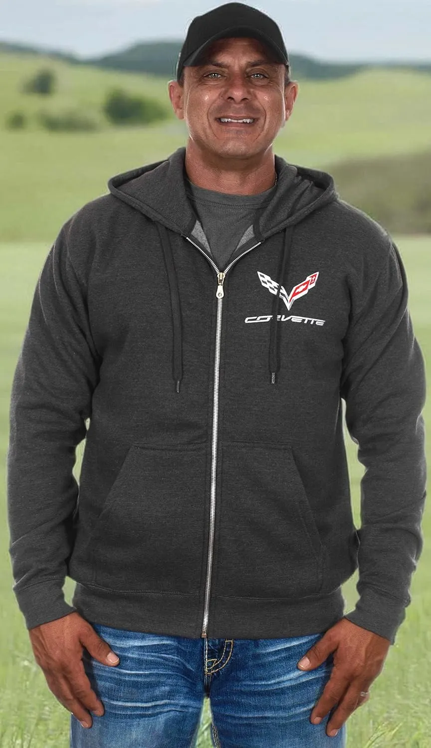 JH DESIGN GROUP Men’s Chevy Corvette Hoodies Pullover & Zip Up Sweatshirts in 6 Styles