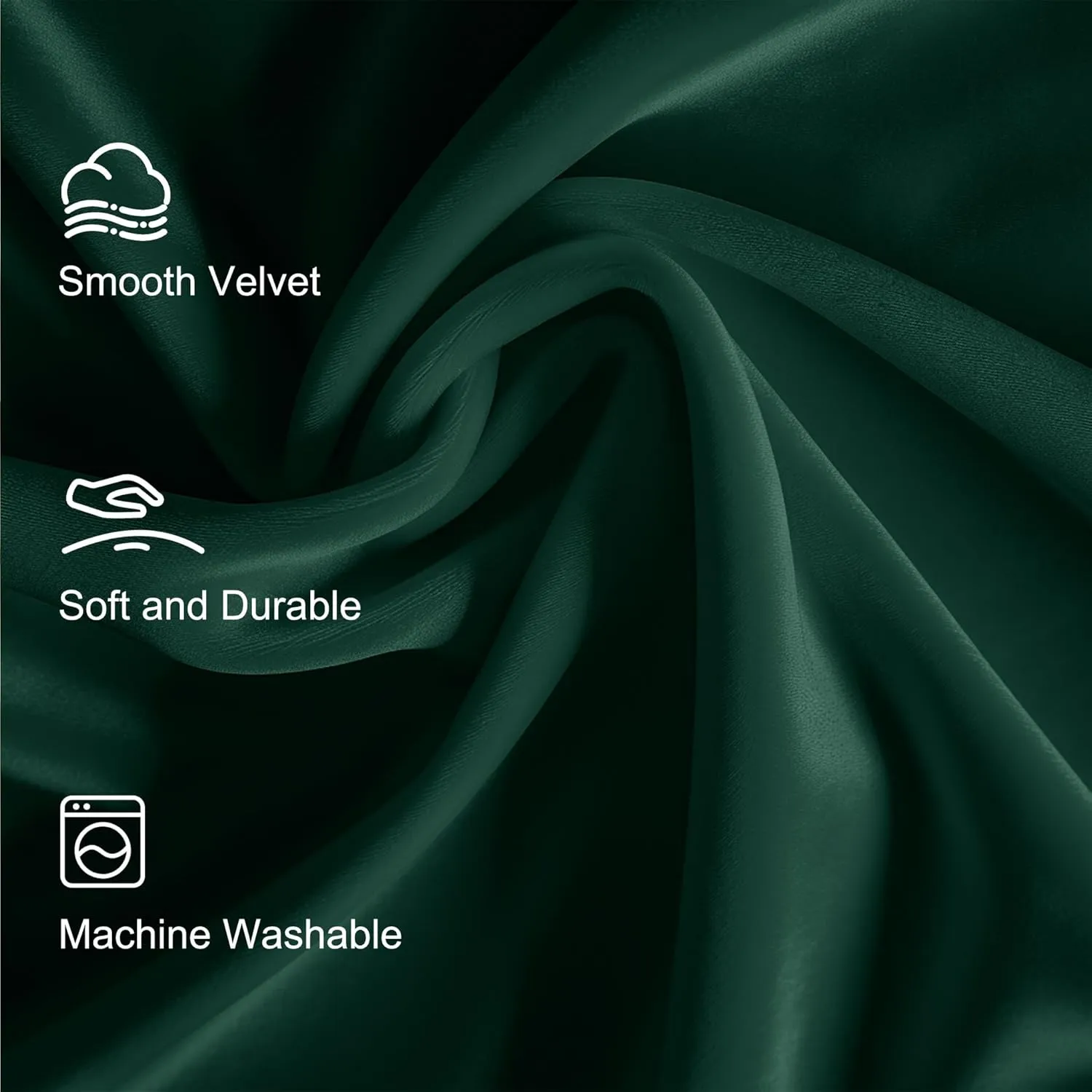 jinchan Curtains Velvet Blackout Curtain for Living Room, Thermal Insulated Drape for Bedroom 96 Inch Long, Room Darkening Window Treatment Rod Pocket 1 Panel, Emerald Green