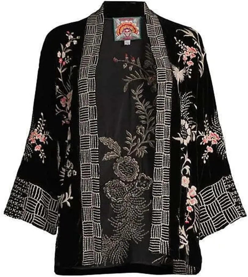 Johnny Was Women's Valentina Velvet Cropped Kimono