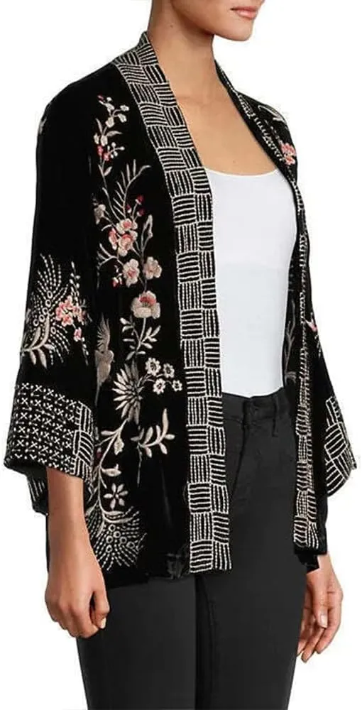 Johnny Was Women's Valentina Velvet Cropped Kimono
