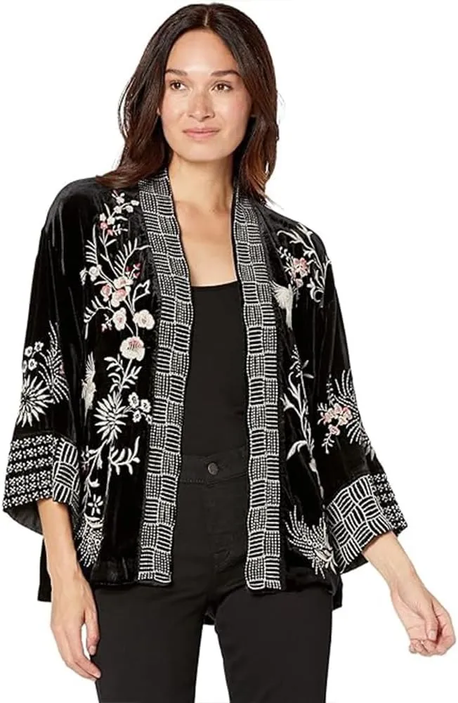 Johnny Was Women's Valentina Velvet Cropped Kimono