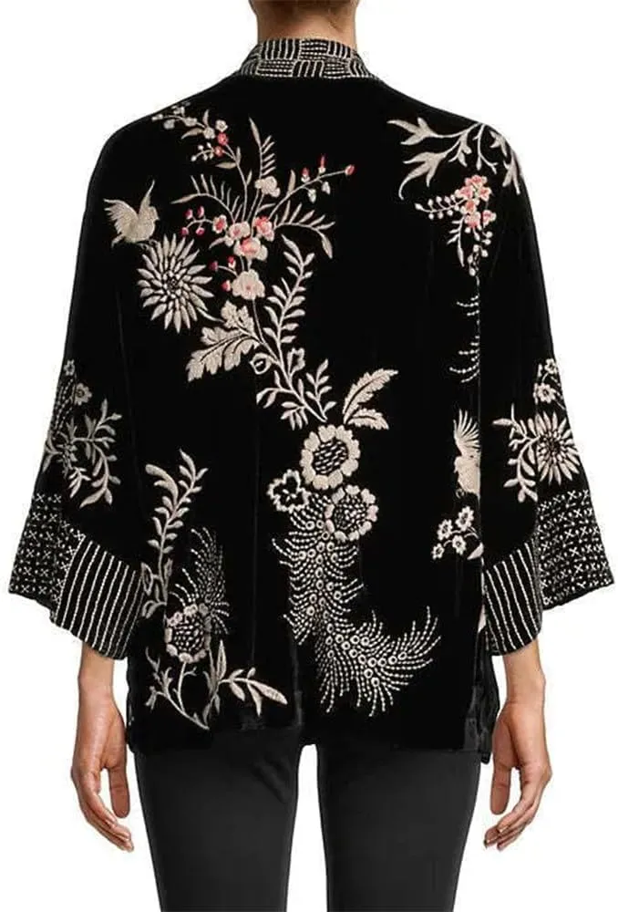 Johnny Was Women's Valentina Velvet Cropped Kimono