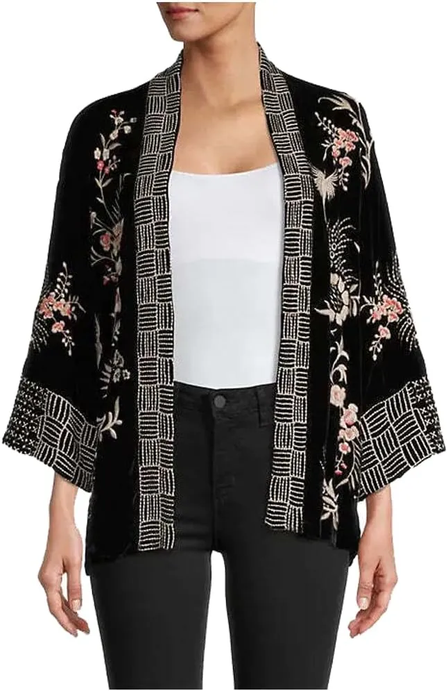 Johnny Was Women's Valentina Velvet Cropped Kimono