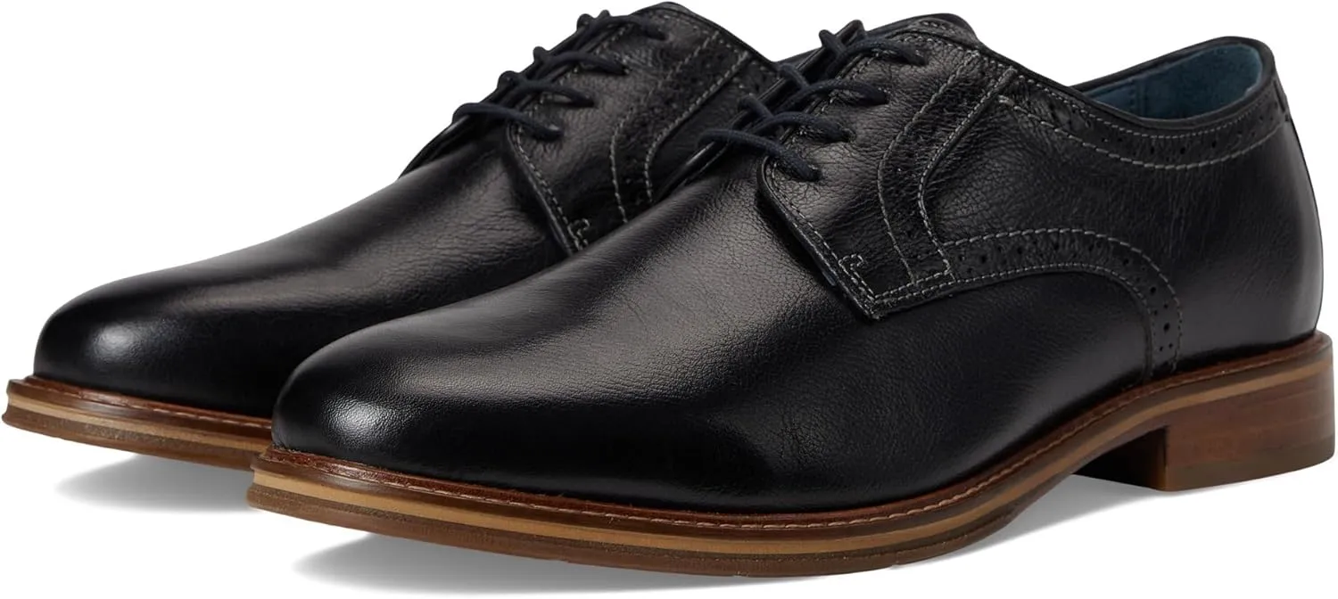 Johnston & Murphy XC Flex Raleigh Plain Toe Black Full Grain 9.5 M (D)