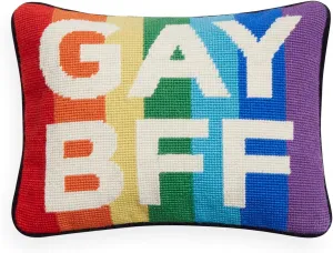 Jonathan Adler Gay BFF Needlepoint Throw Pillow, Multi