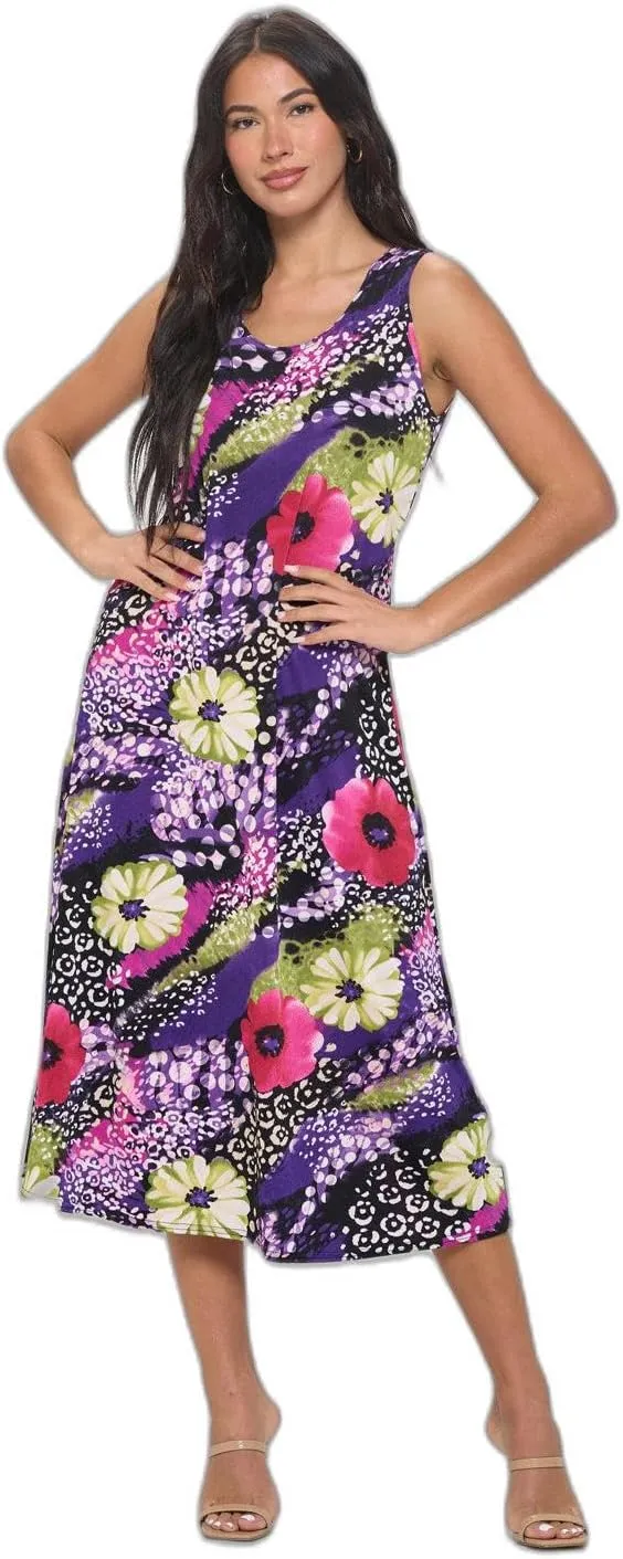 Jostar Print Long Tank Dress Print -7000BN-TRP1-W408