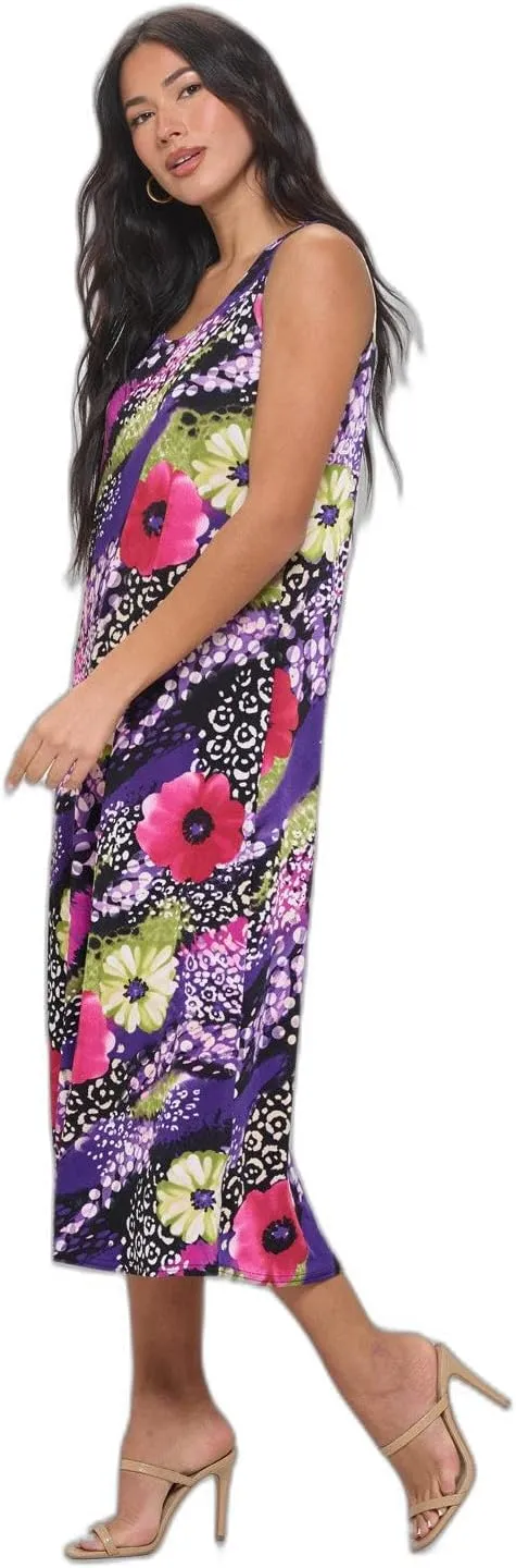 Jostar Print Long Tank Dress Print -7000BN-TRP1-W408