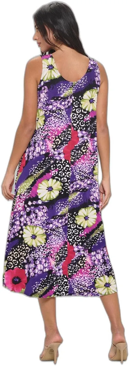 Jostar Print Long Tank Dress Print -7000BN-TRP1-W408