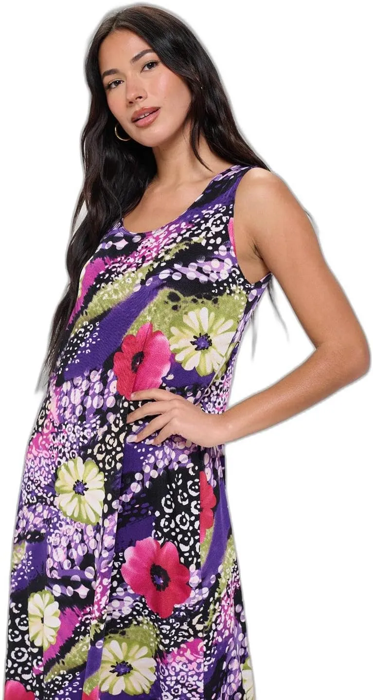 Jostar Print Long Tank Dress Print -7000BN-TRP1-W408