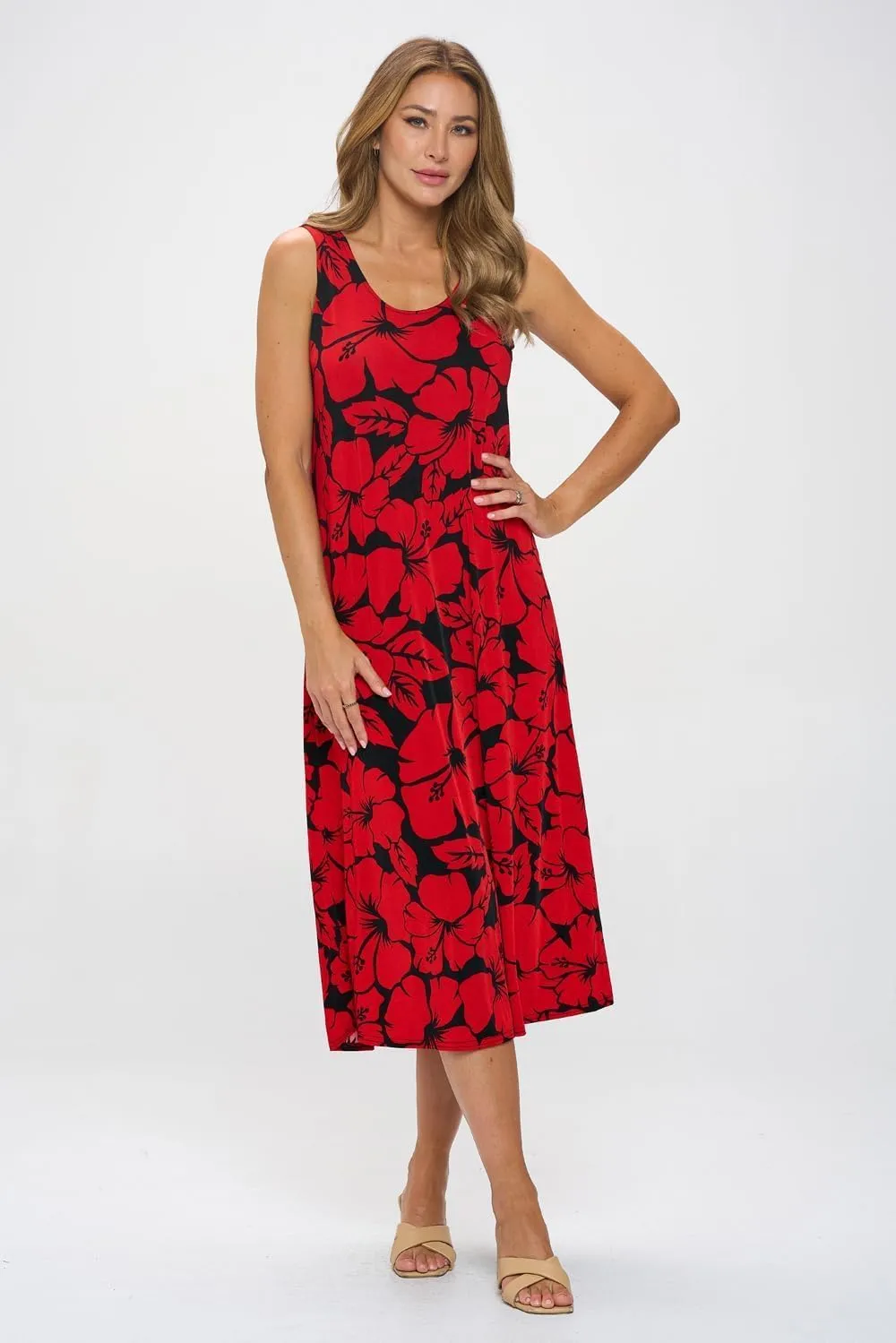 Jostar Print Long Tank Dress Print -7000BN-TRP1-W432