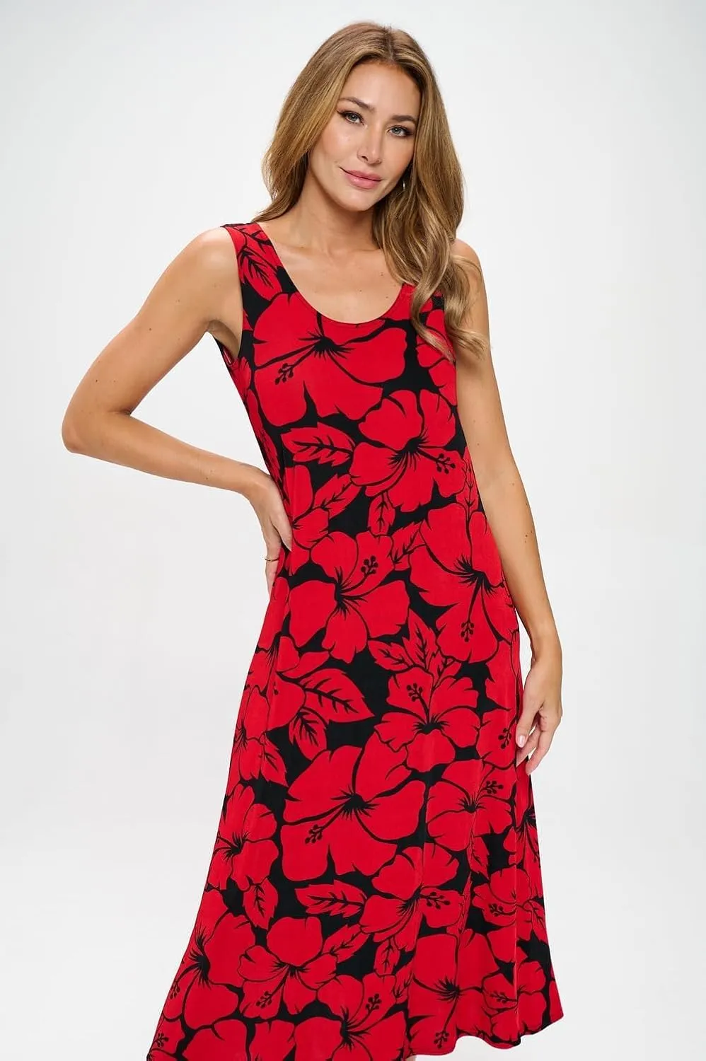 Jostar Print Long Tank Dress Print -7000BN-TRP1-W432