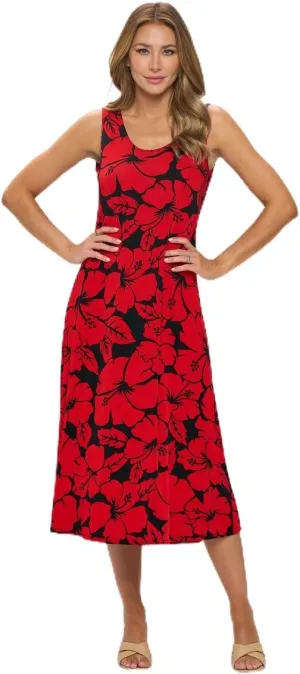 Jostar Print Long Tank Dress Print -7000BN-TRP1-W432