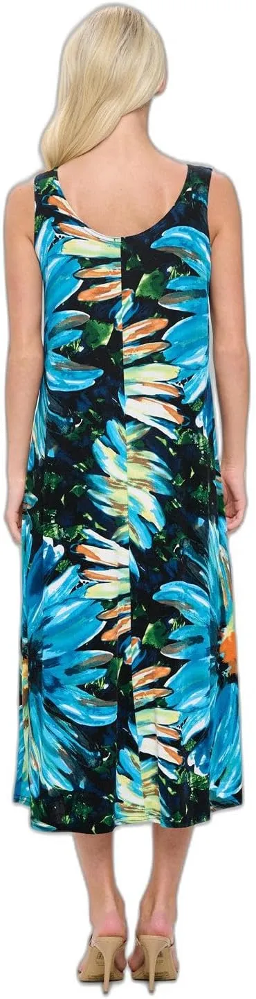 Jostar Print Long Tank Dress Print -7000BN-TRP1-W440