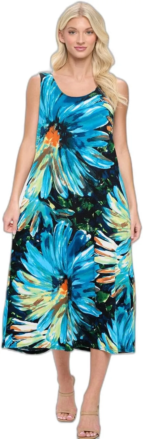 Jostar Print Long Tank Dress Print -7000BN-TRP1-W440
