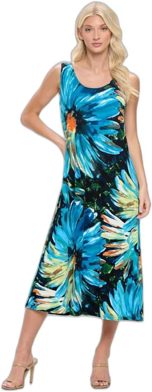 Jostar Print Long Tank Dress Print -7000BN-TRP1-W440