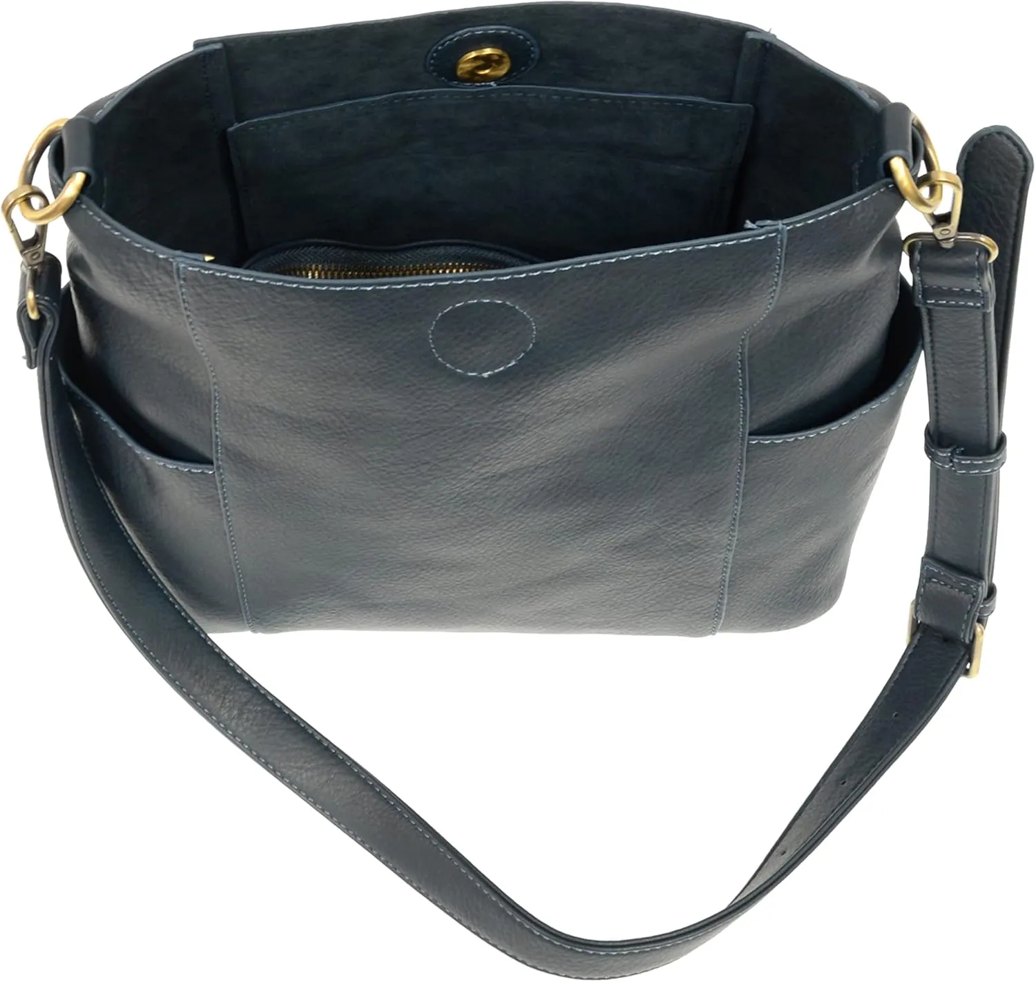 Joy Susan Side-Pocket Bucket Bag: Kayleigh Crossbody