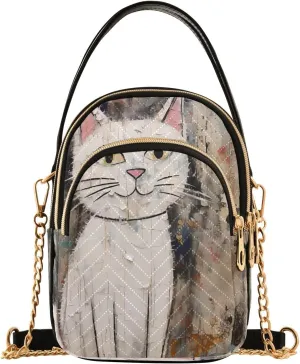 JSTEL Small Crossbody Bag for Women with Compartments,Long Gold Chain Crossbody Purse Polyester Phone Purse Wallet