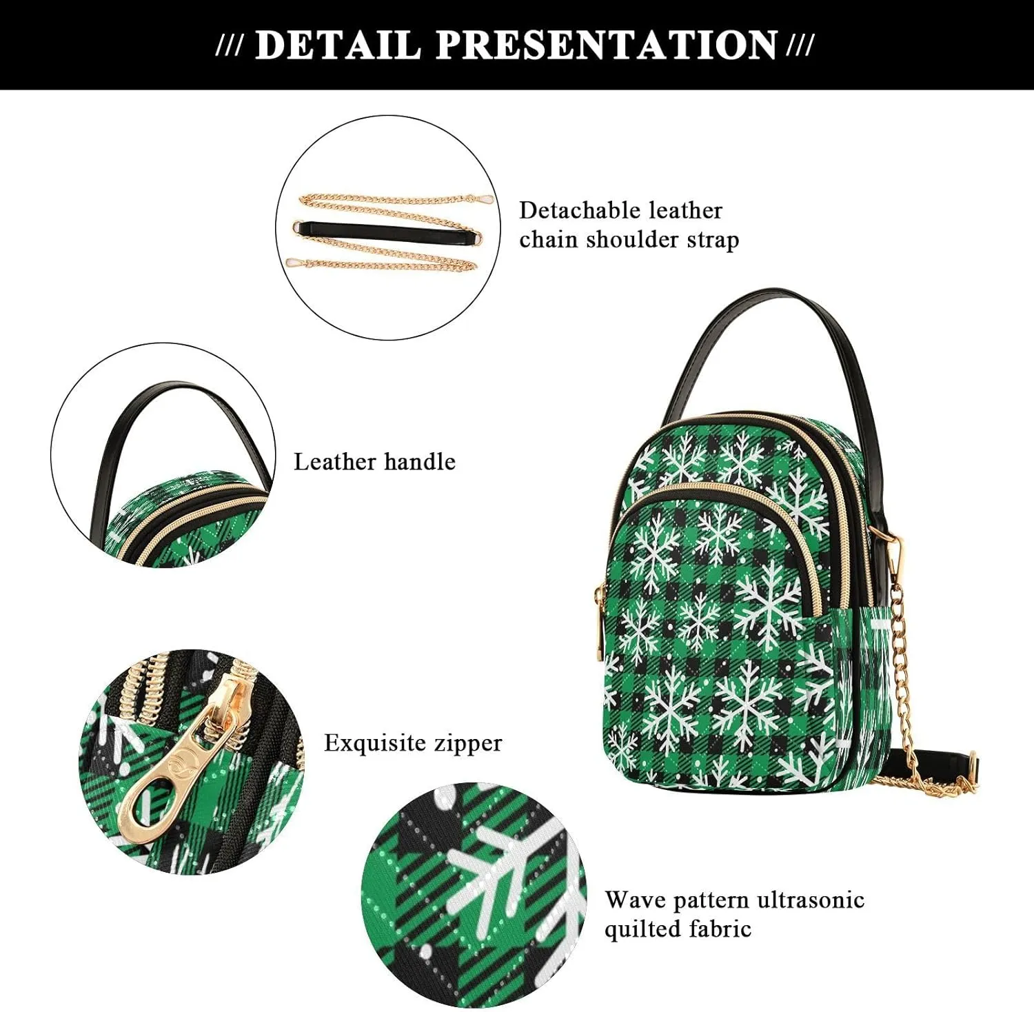 JSTEL Small Crossbody Bag for Women with Compartments,Long Strap Crossbody Purse Polyester Phone Purse Wallet