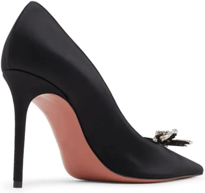 keleimusi Satin Pumps for Women Pumps with Crystal Brooch Dress Heels 3.75 inches
